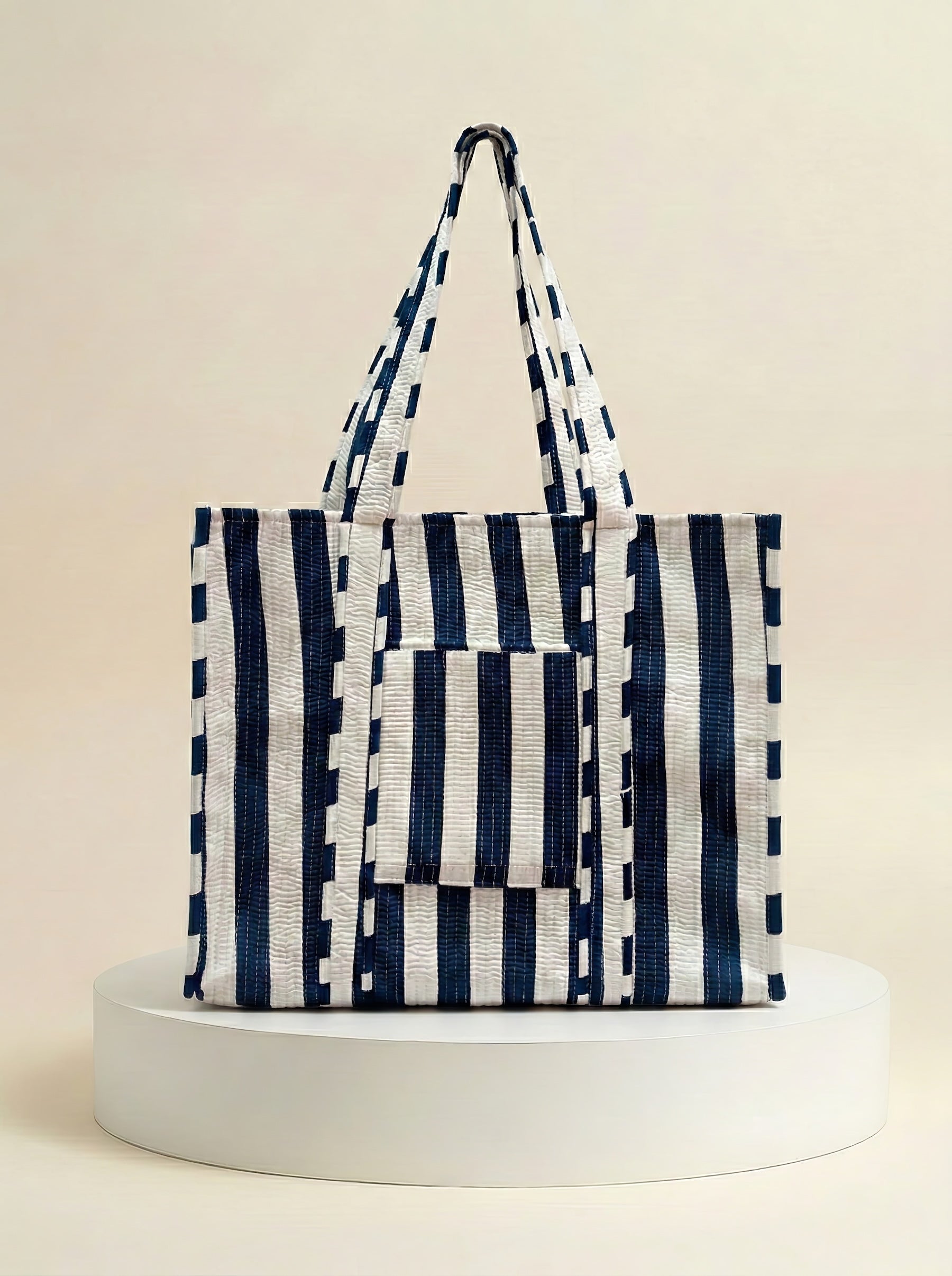 Tote - Navy Stripes