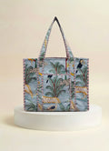Tote - Powder Blue Tropical