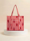 Zip Tote  - Orange Stripe Lobster