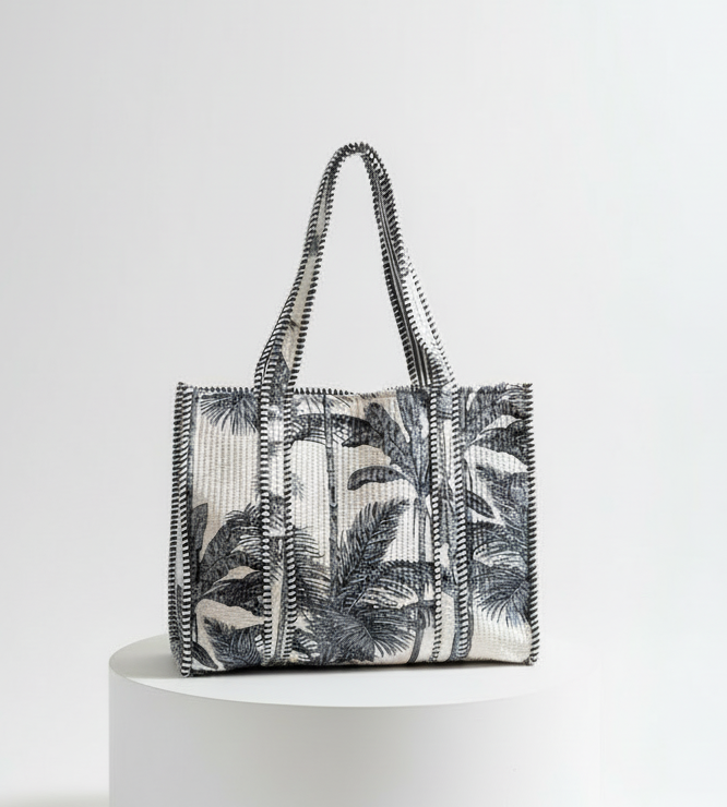 Tote -  Dark Grey Palm