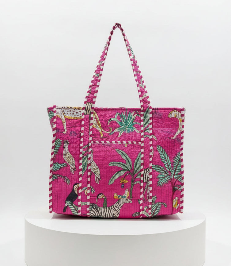 Tote - Hot Pink Tropical