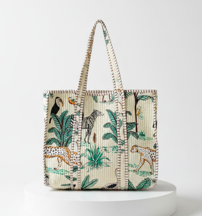 Tote - Light Mint Tropical