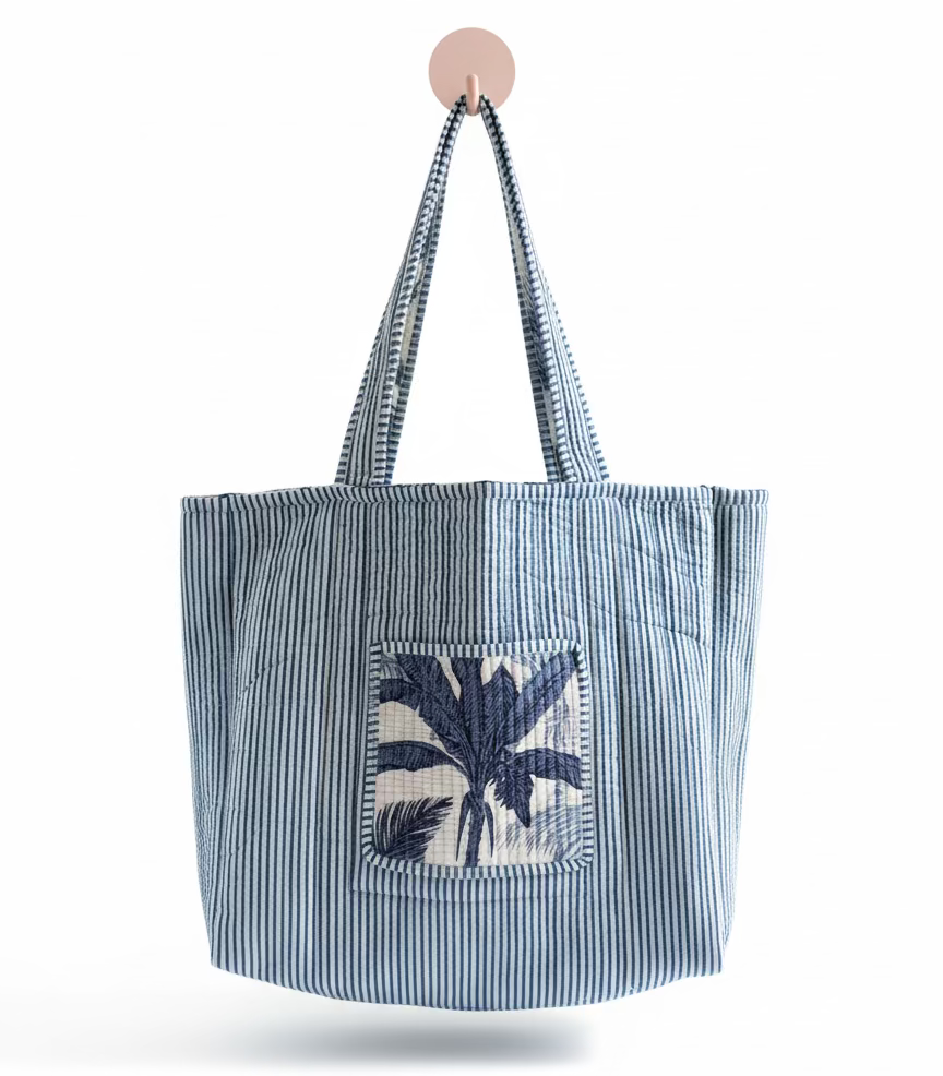 Tote - Blue Palm