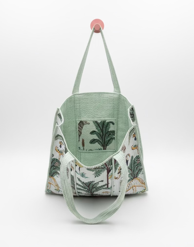 Tote - Light Mint Tropical