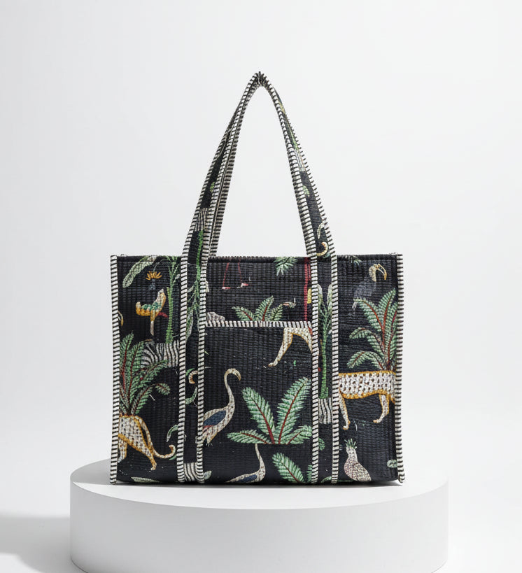Tote - Black Tropical