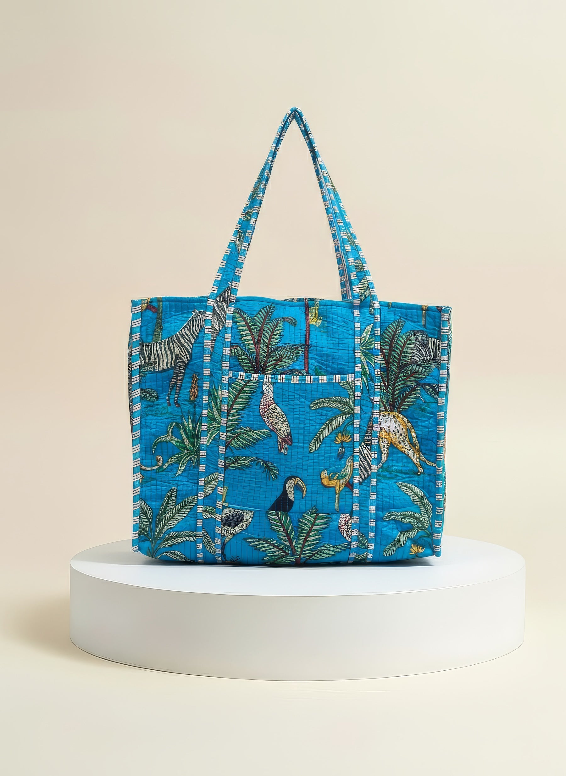 Tote - Bright Blue Tropical