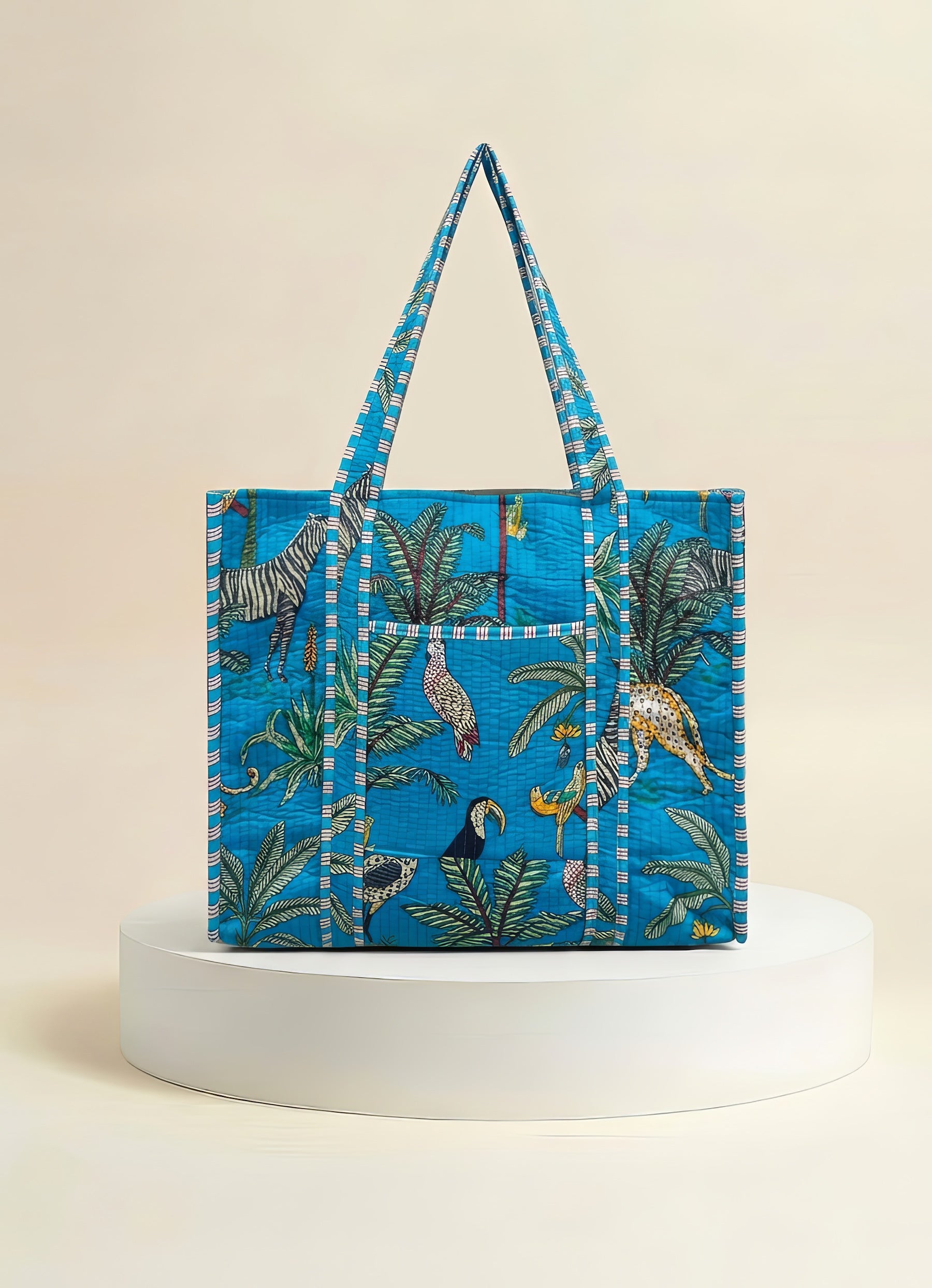 Tote - Bright Blue Tropical