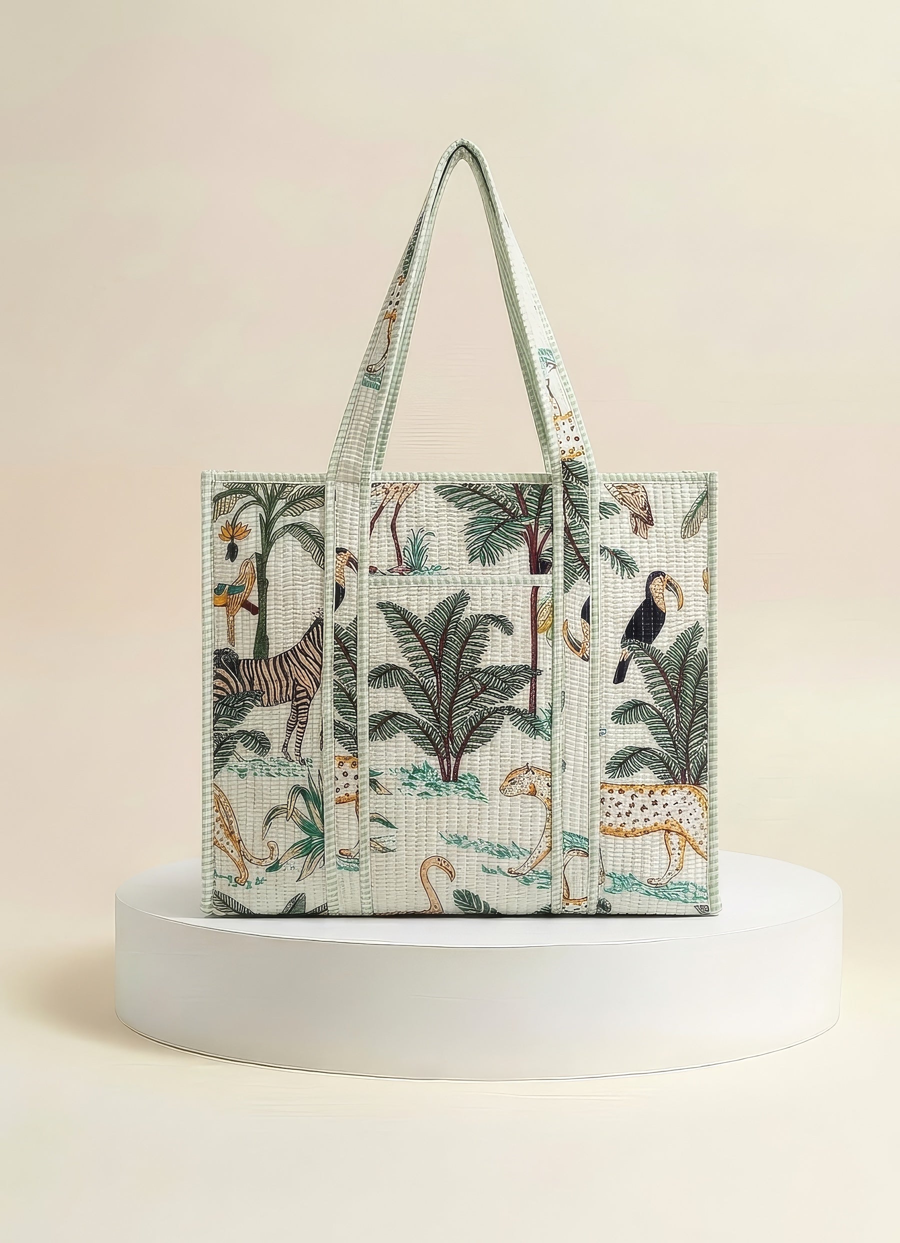 Tote - Light Mint Tropical