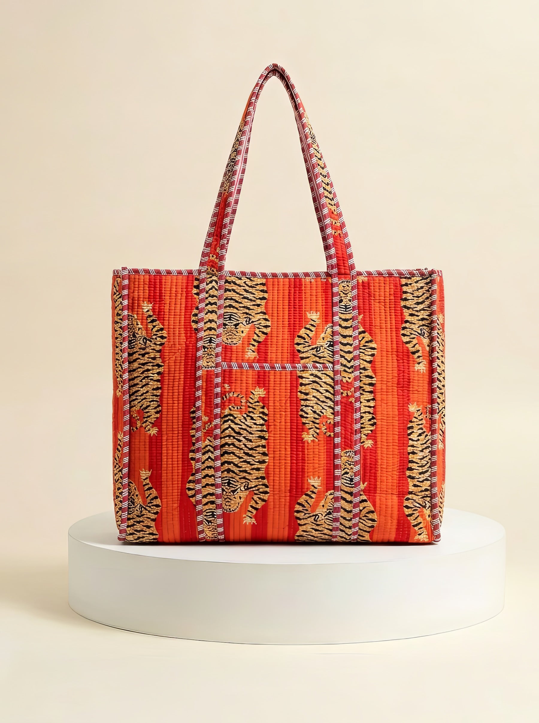 Tote Bag - Red & Orange Tiger Stripe