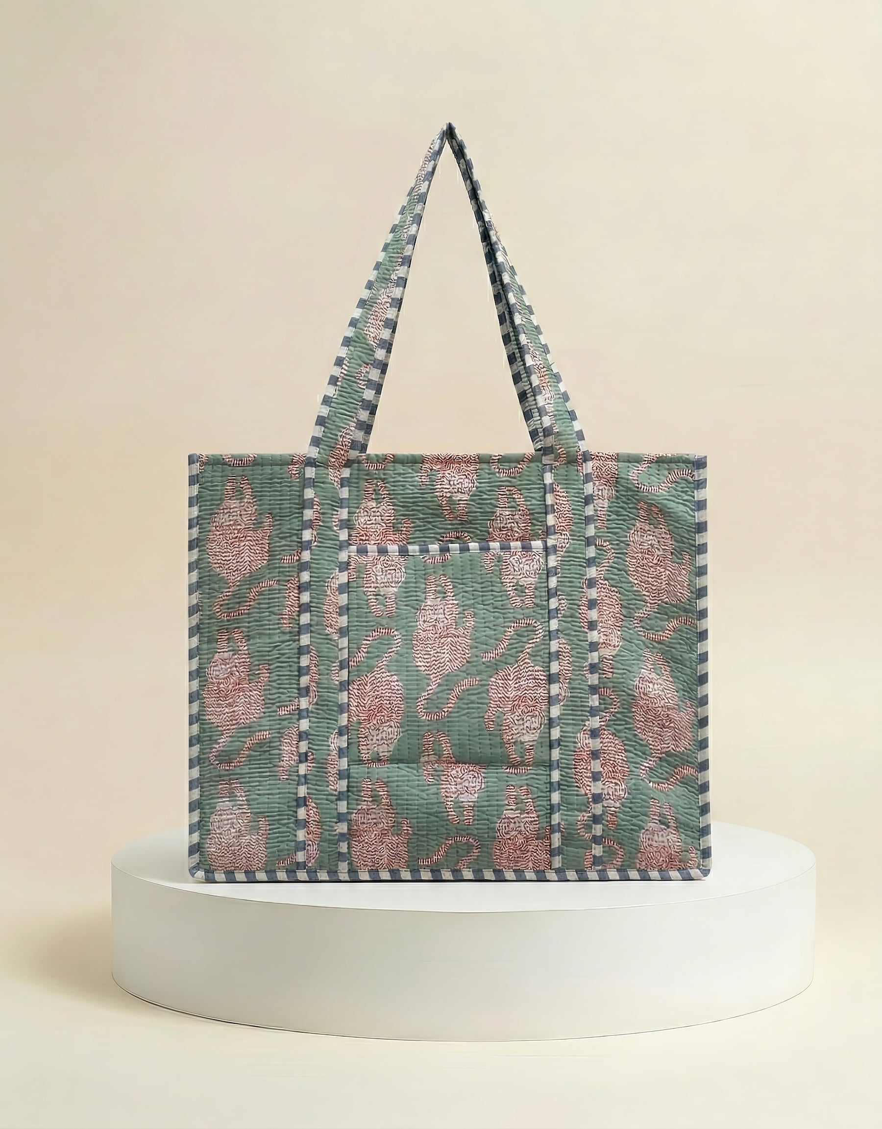 Tote - Sage Green Tiger