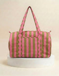 Weekend Bag - Pink and Tan Stripe
