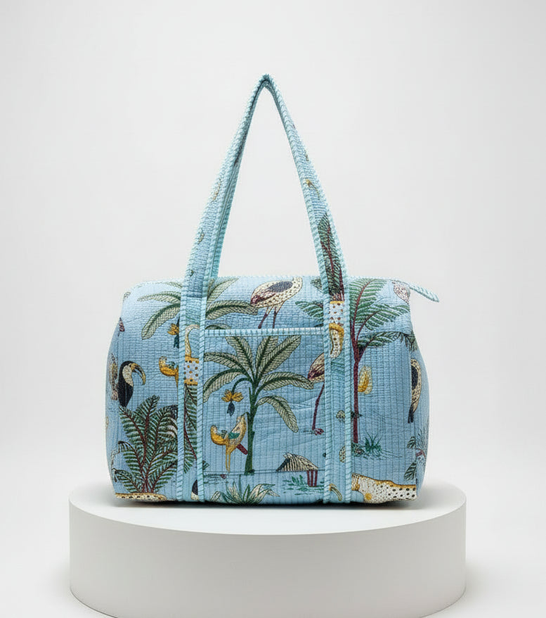 Weekend Bag - Bright Blue Tropical