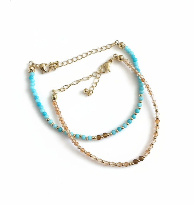 Bracelet - Amber Semi Precious Stones