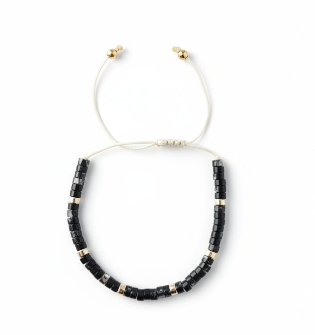 Bracelet - Black Jasper beads