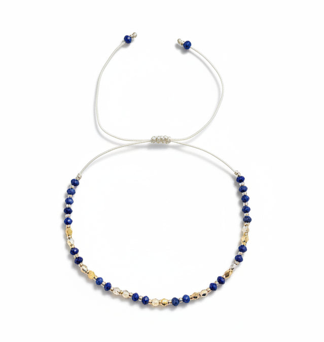 Bracelet - Blue & Gold Semi Precious Stones