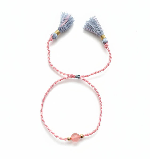 Bracelet - Light Pink and Tassels