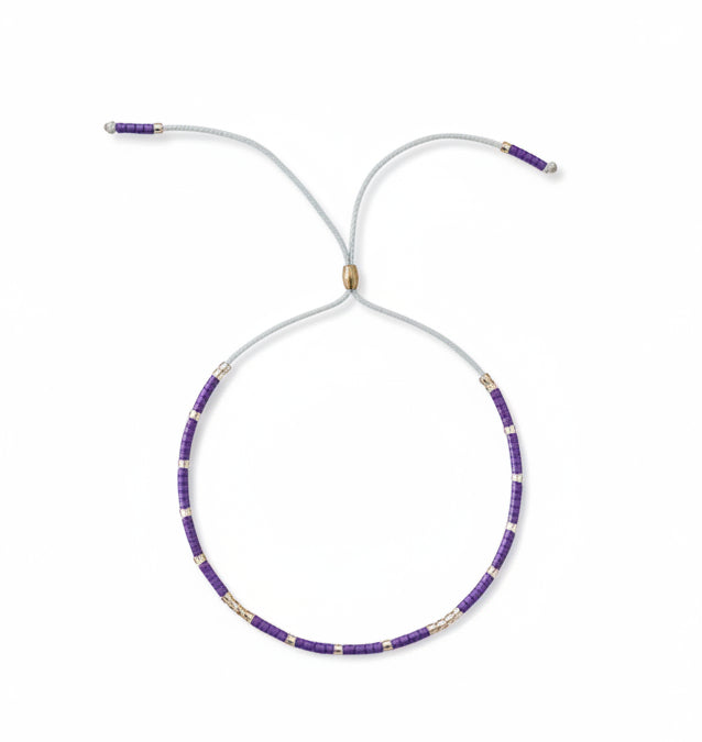 Bracelet - Miyuki Purple Beads