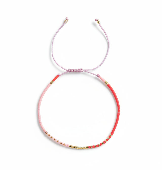 Bracelet - Red and Pink Miyuki beads