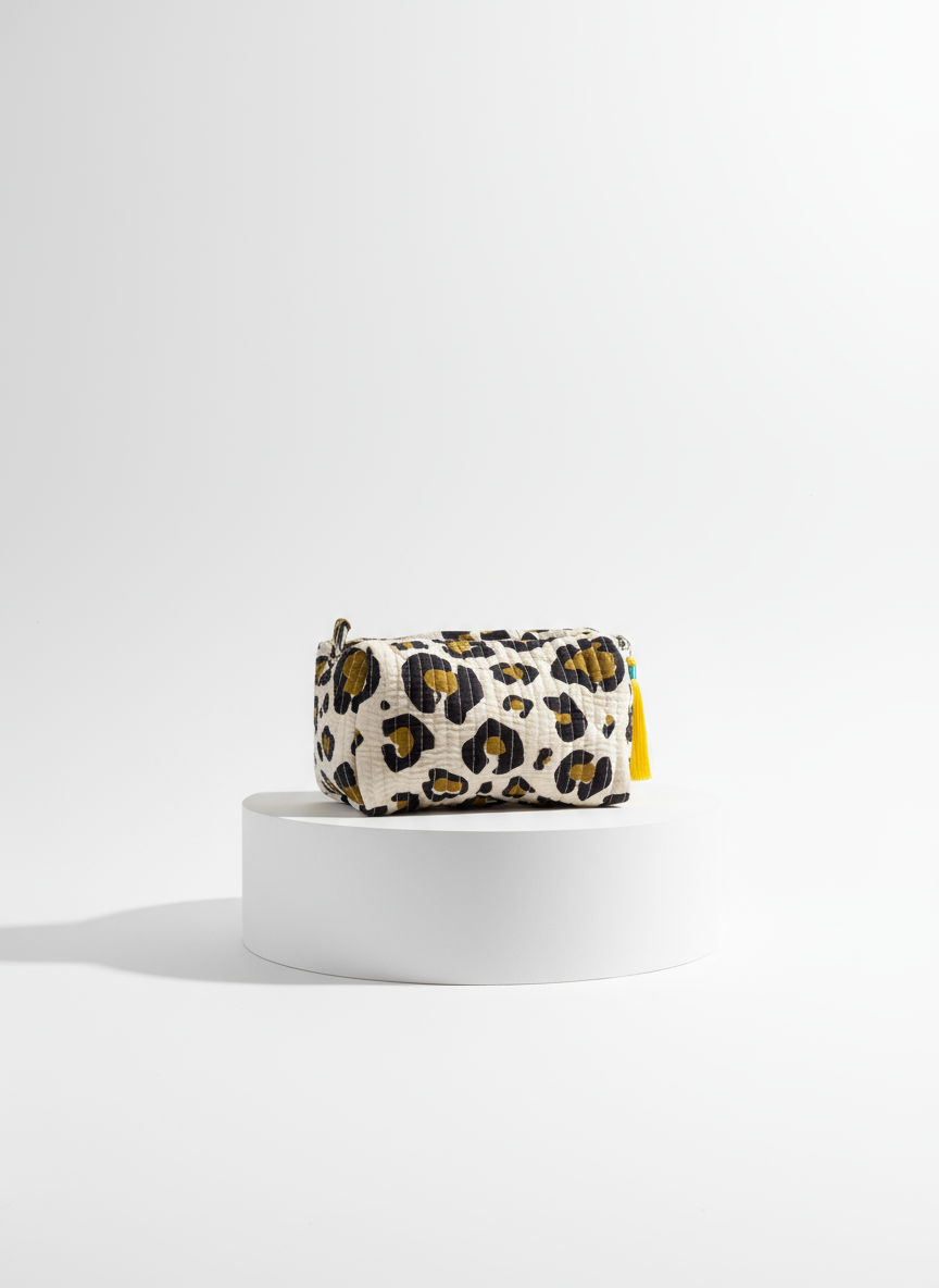 Cosmetic Bags - Gold Leopard Print - Set of 3