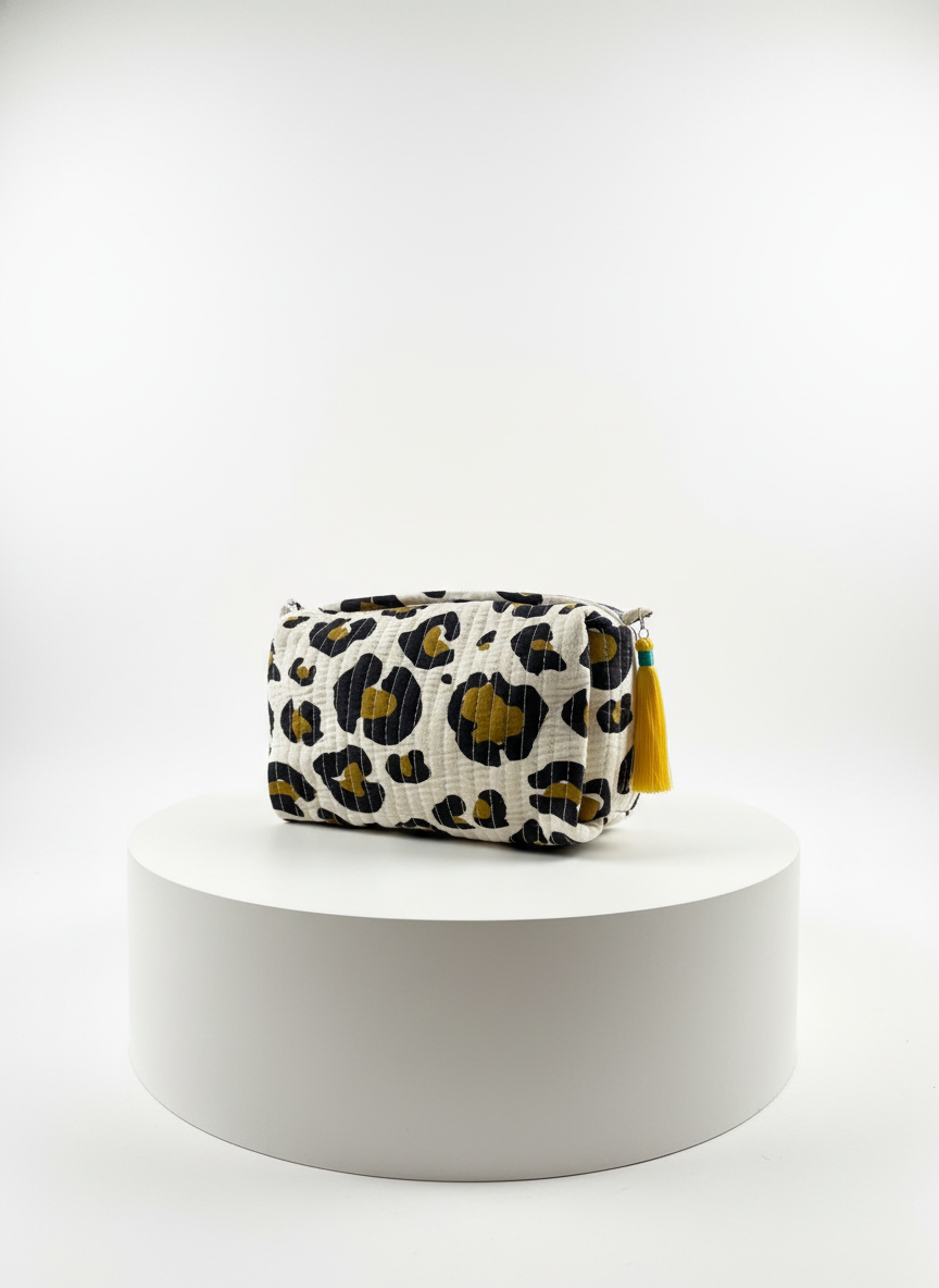 Cosmetic Bags - Gold Leopard Print - Set of 3