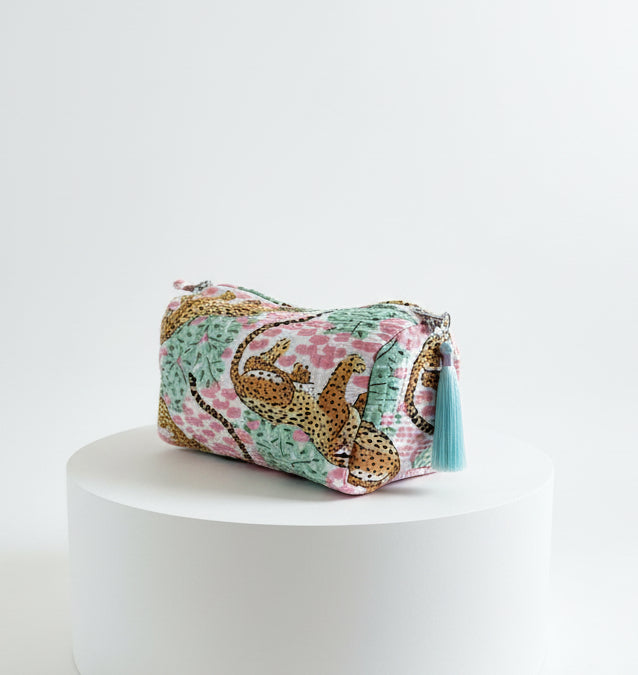 Cosmetic Bags - Soft Pink Cheetah - Set of 3