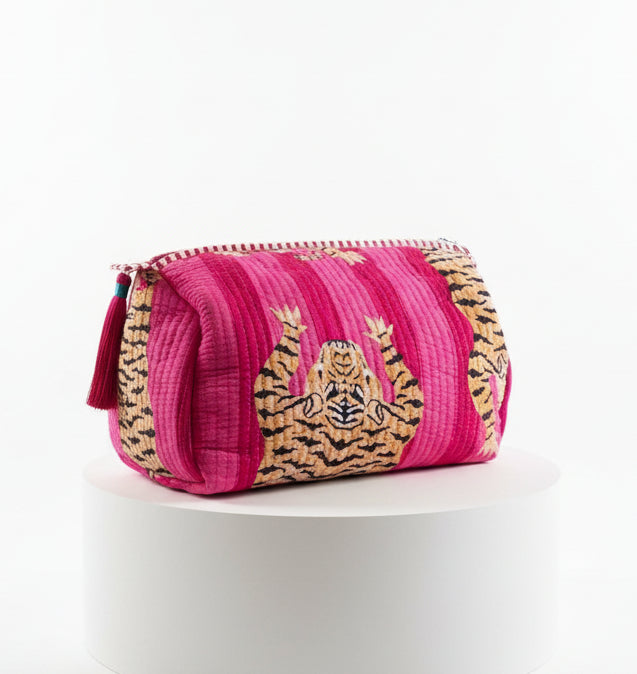 Cosmetic Bags - Pink Tiger Stripes - Set of 3