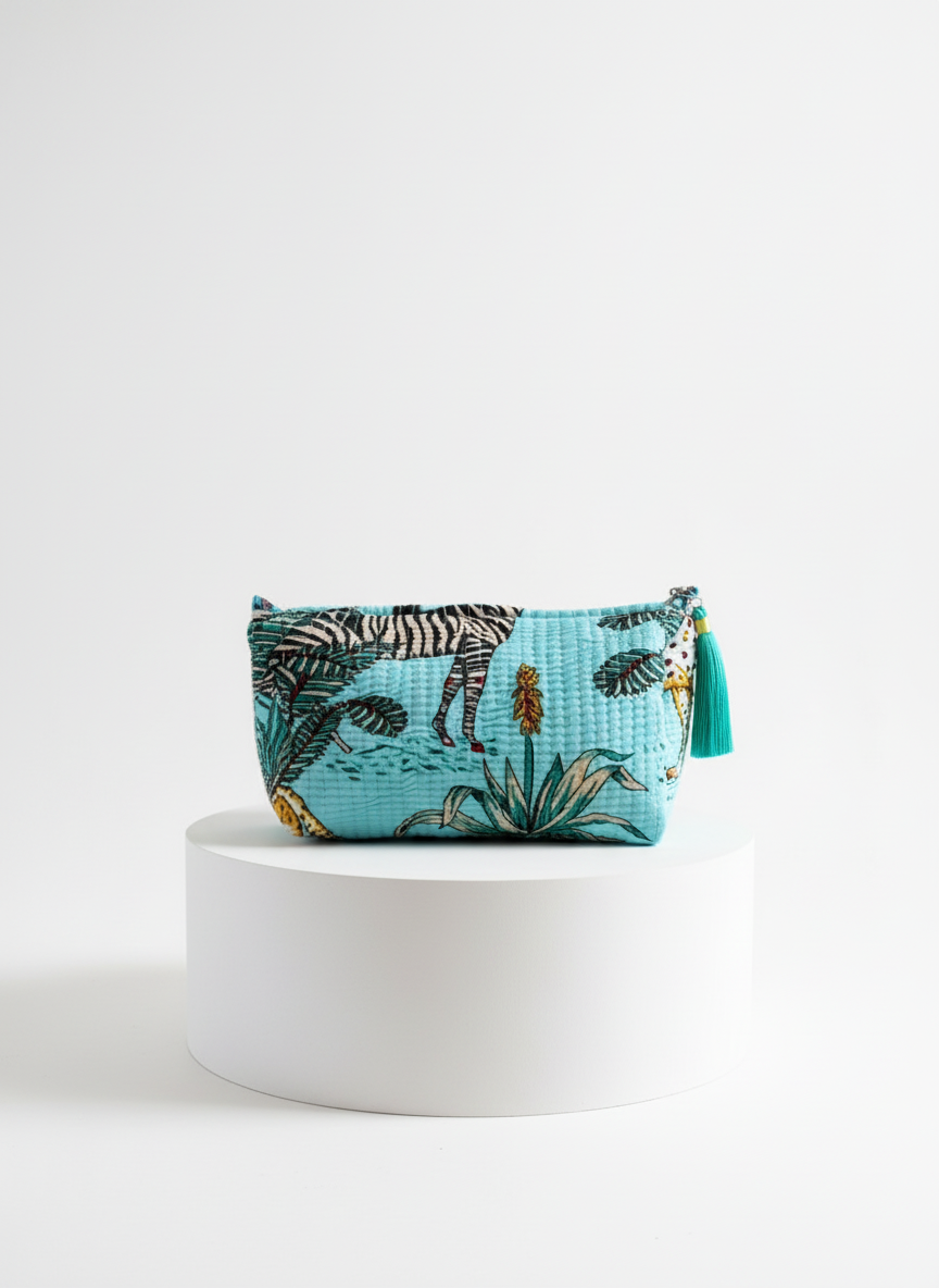 Cosmetic Bags - Turquoise Blue Tropical - Set of 3