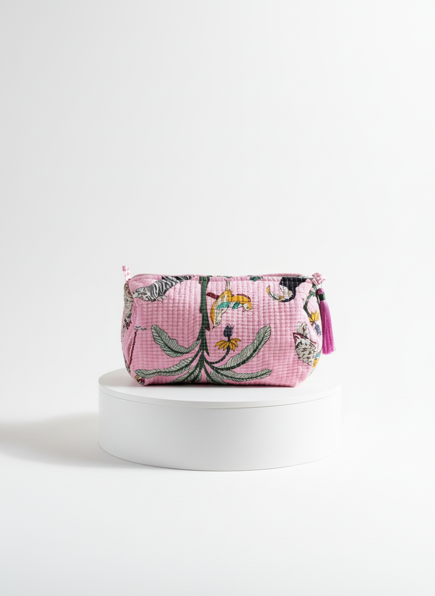 Cosmetic Bags - Pink Tropical - Set of 3