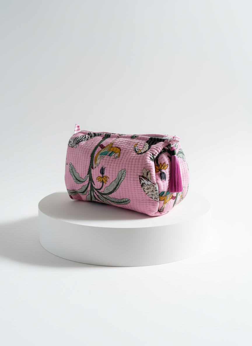 Cosmetic Bags - Pink Tropical - Set of 3