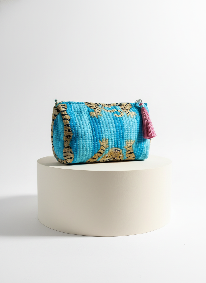 Cosmetic Bags - Turquoise Tiger Stripe - Set of 3