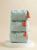 Cosmetic Bags - Mint Thin Stripe - Set of 3