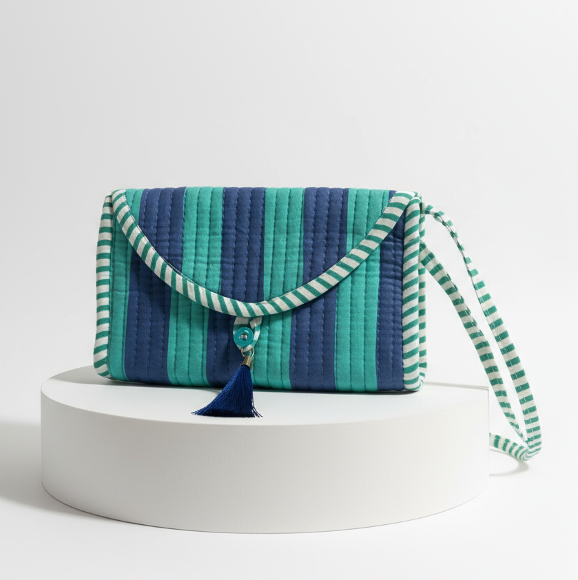 Mini Purse - Blue Stripe