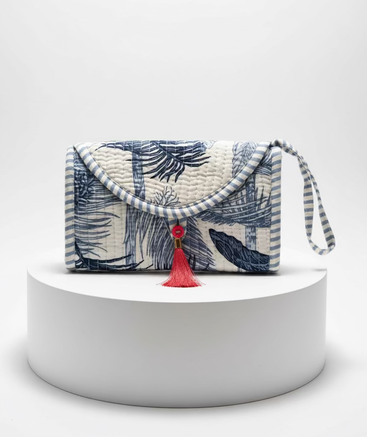 Mini Purse - Blue Palm