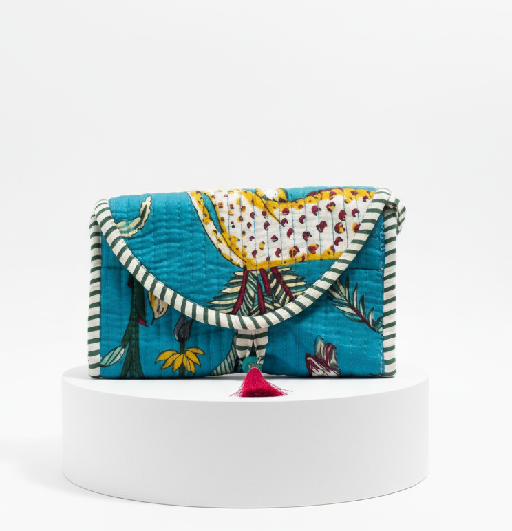 Mini Purse - Teal Tropical