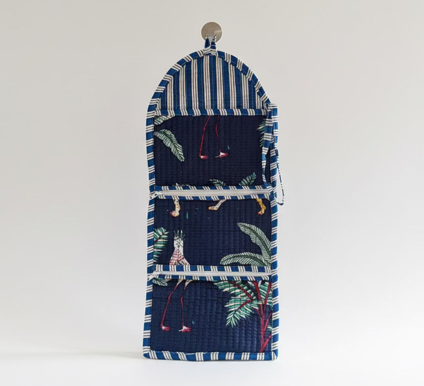 Mini Purse - Dark Blue Tropical