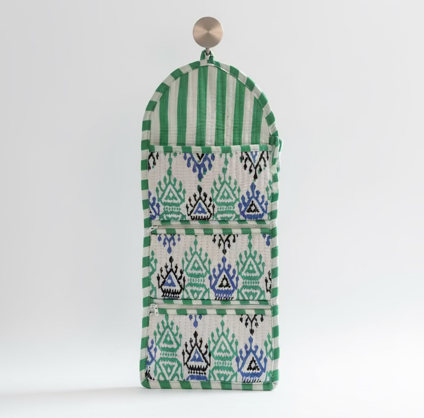 Mini Purse - White & Green Abstract