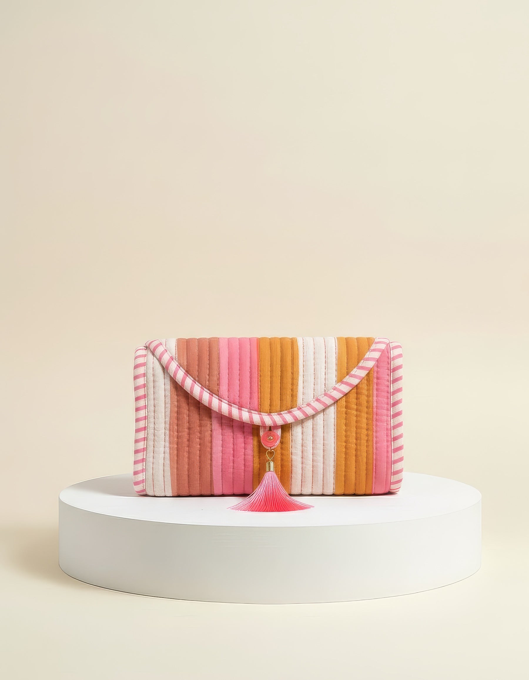 Mini Purse - Pink & Yellow Stripe