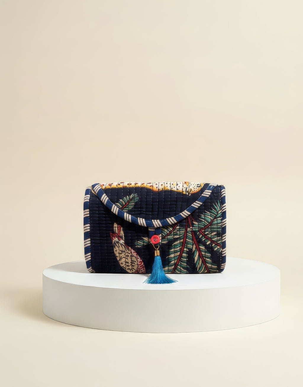 Mini Purse - Dark Blue Tropical
