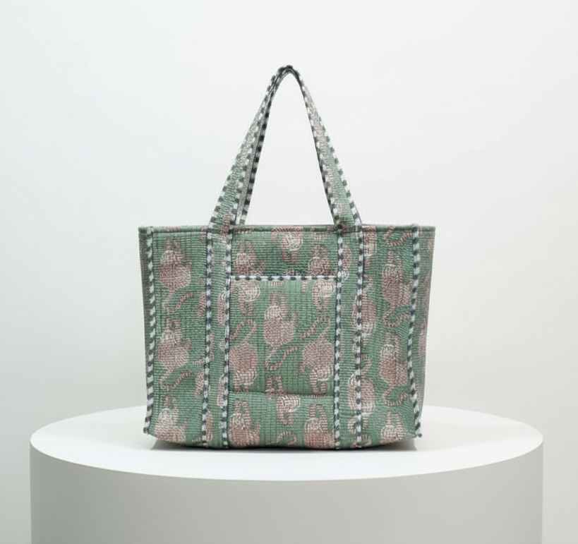 Tote - Sage Green Tiger