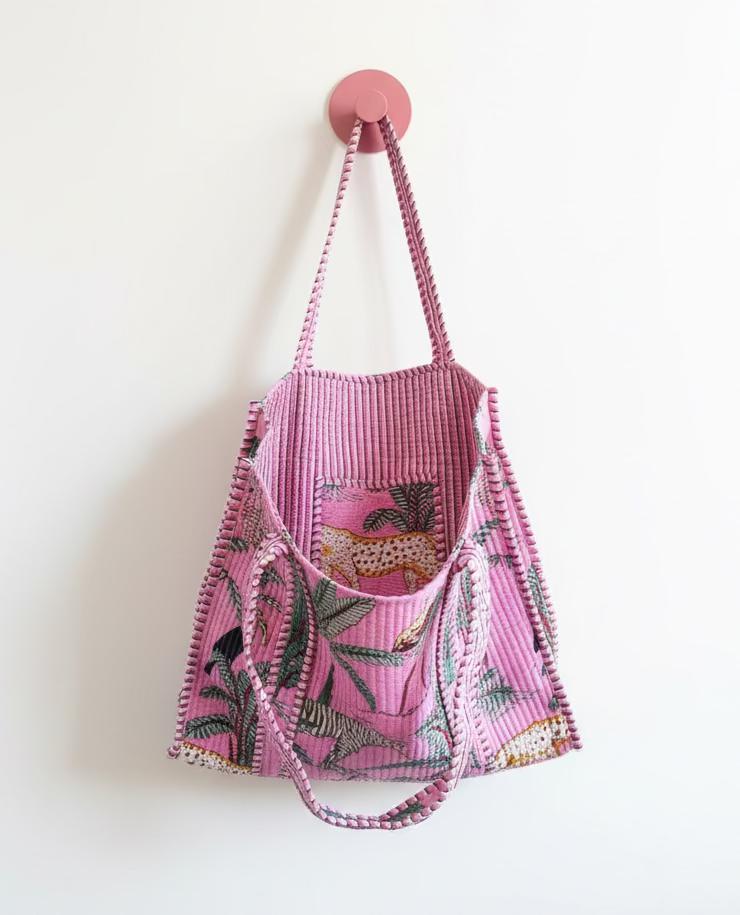 Tote - Bright Pink Tropical