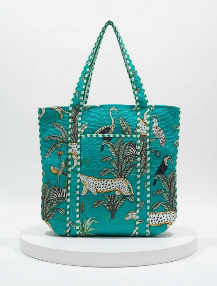 Tote - Jade Green Tropical
