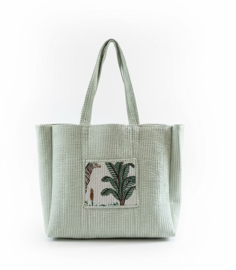 Tote - Light Mint Tropical