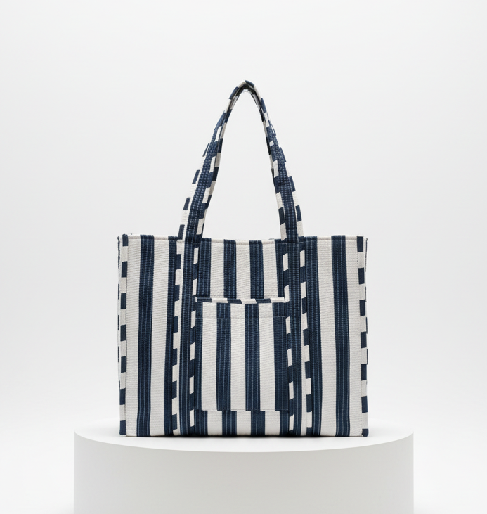 Tote - Navy Stripes