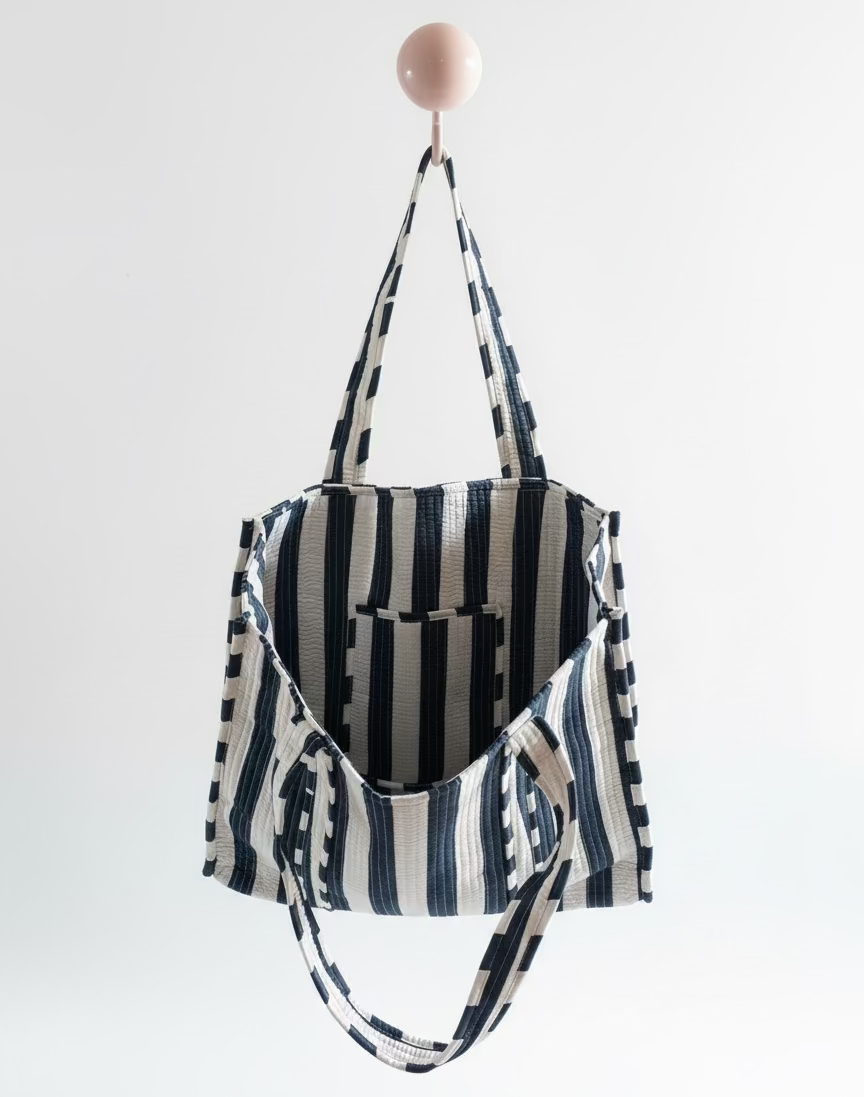Tote - Navy Stripes