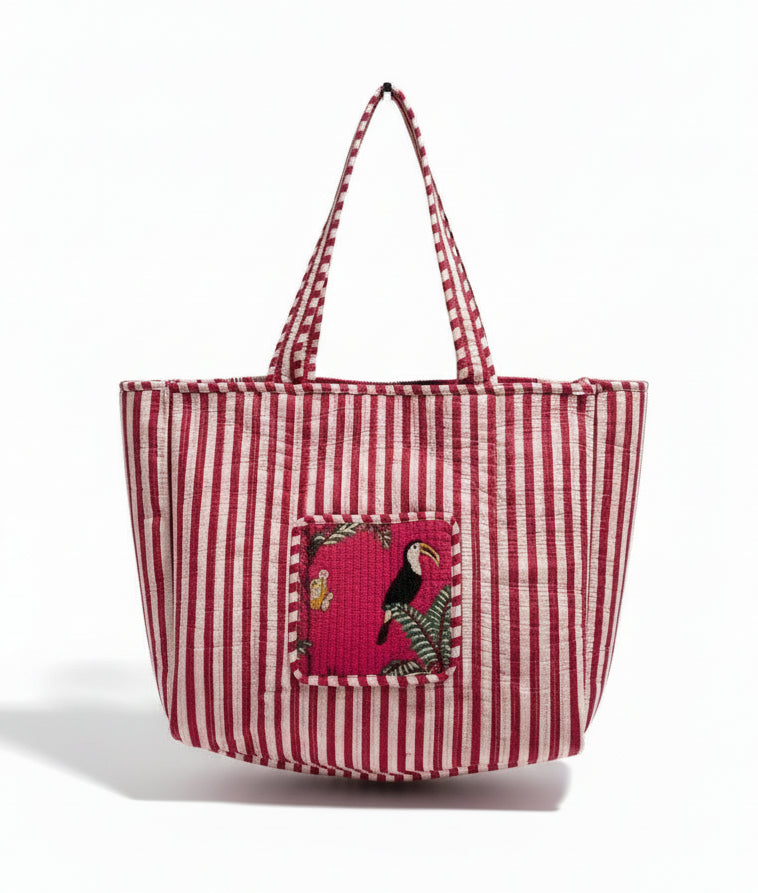 Tote - Hot Pink Tropical