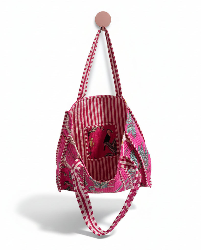 Tote - Hot Pink Tropical