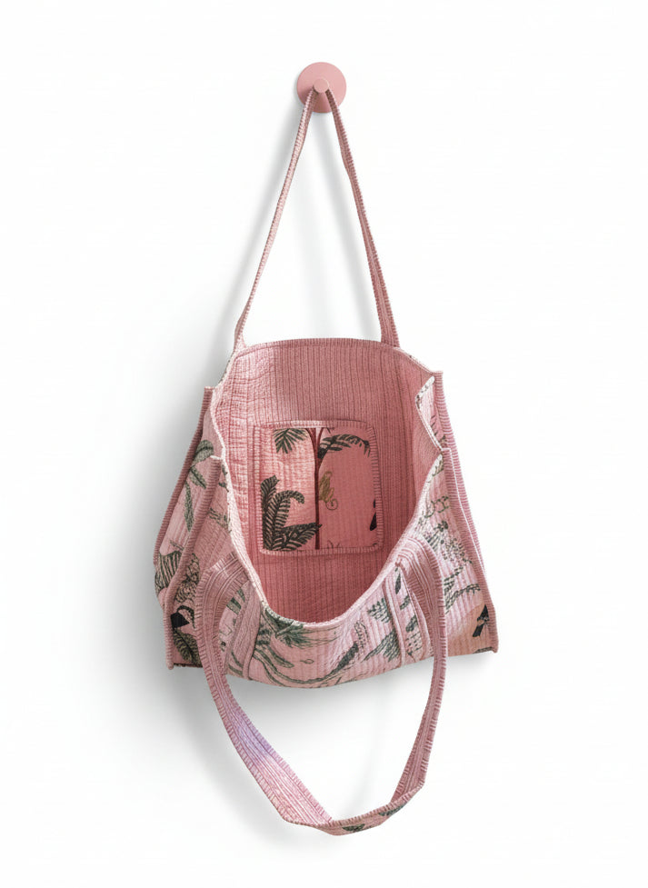 Tote - Light Pink Tropical