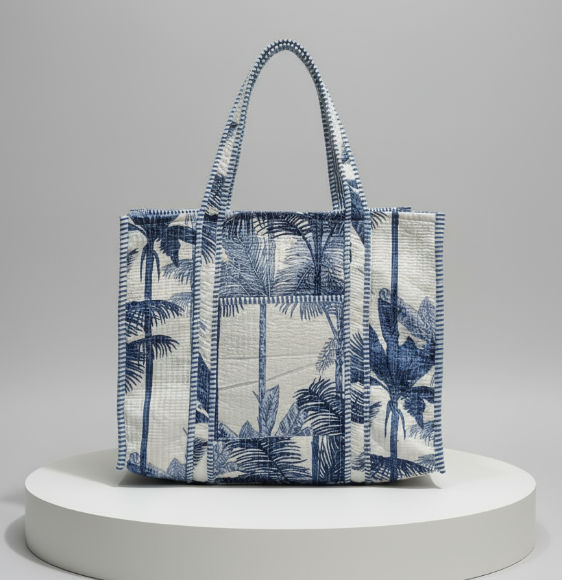 Tote - Blue Palm