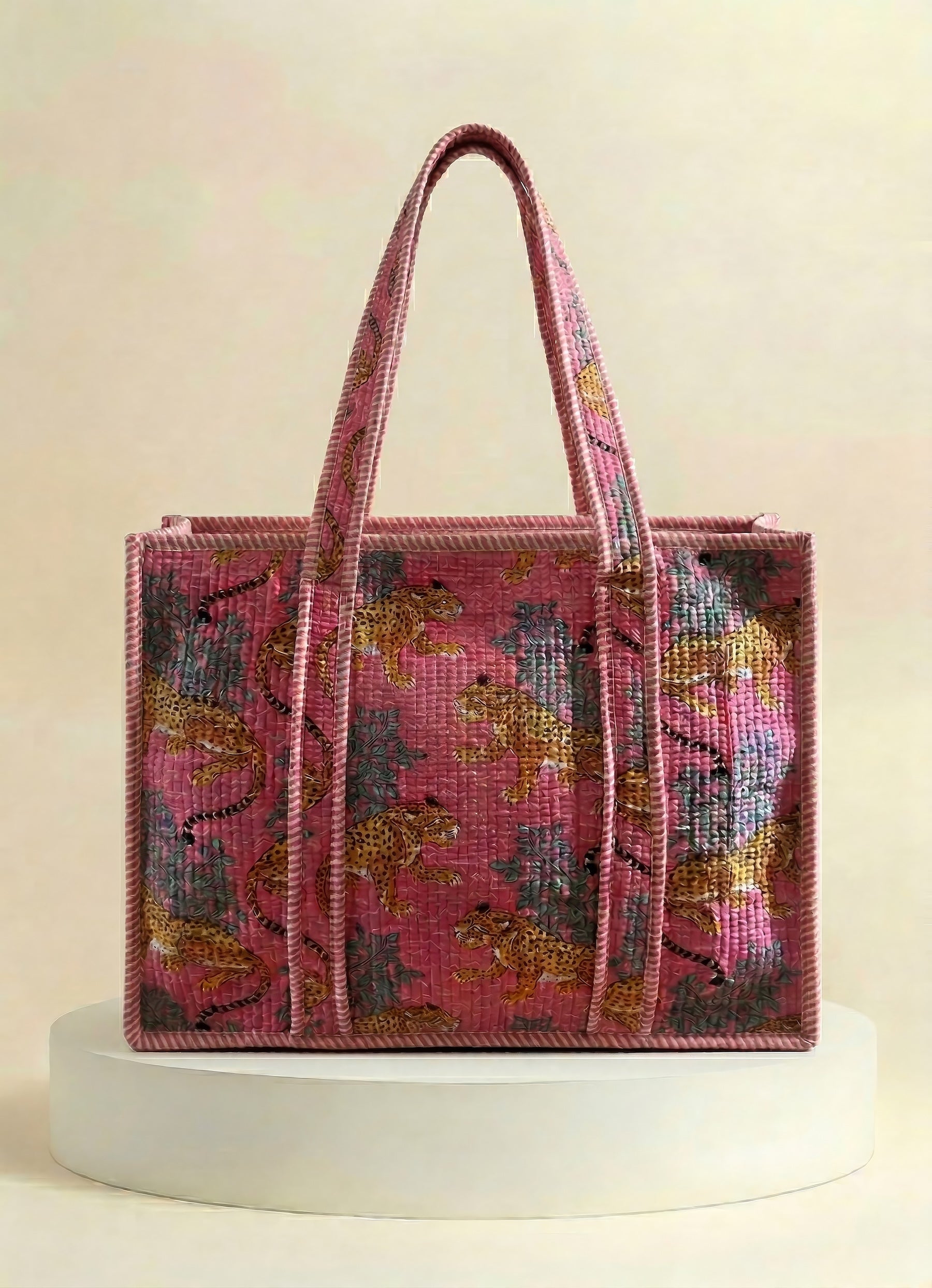 Zip Tote  - Pink Cheetah