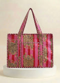 Zip Tote  - Red & Pink Tiger Stripe
